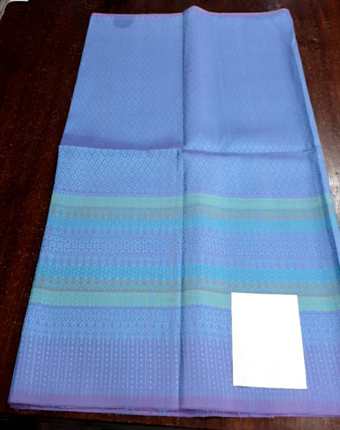 ซิ่น ผ้าไหมยกสุรินทร์ ไหมแท้ 32ตะกอ ขนาด 1x2เมตร สีม่วงฟ้าคราม N11-NY-0816671446