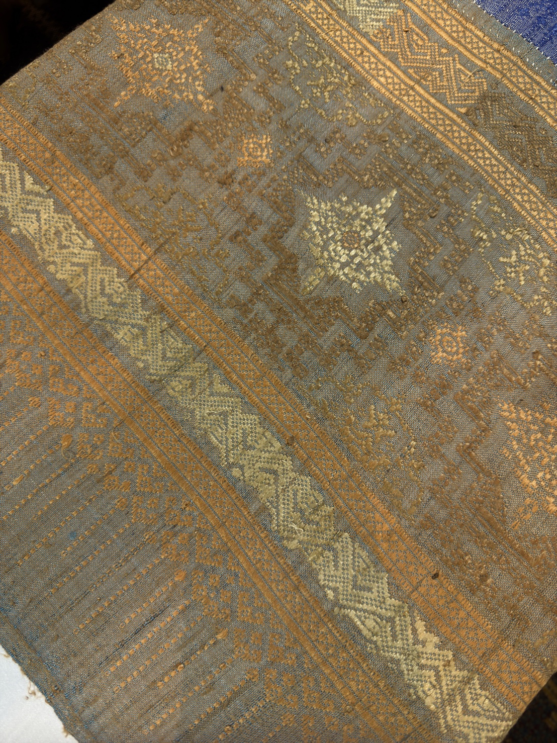 ซิ่นขิดไหม ต่อหัว ขนาด1x2เมตร สีน้ำเงิน รหัส R4F-155-1246820