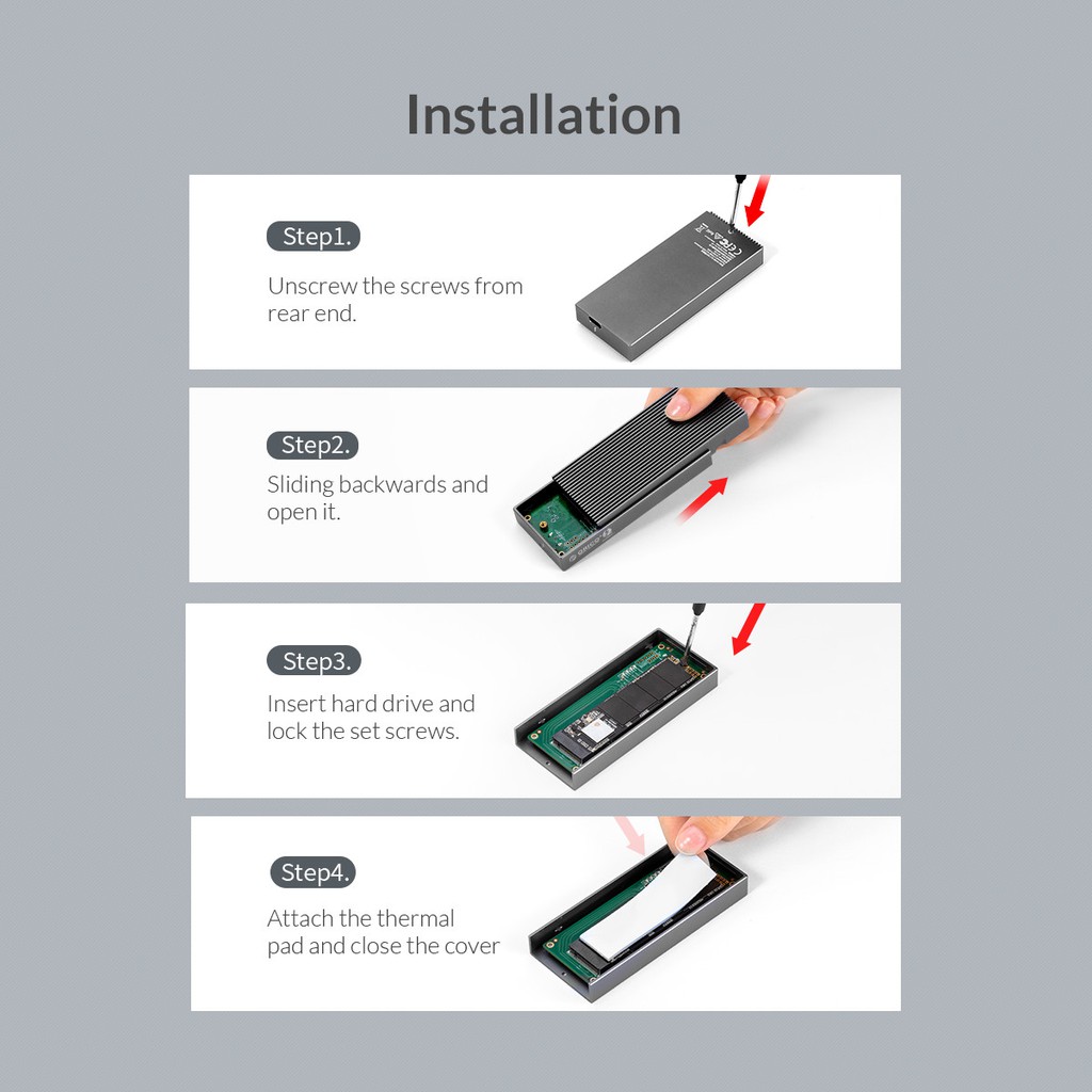 ORICO SCM2T3-G40 Thunderbolt 3 40Gbps NVME M.2 SSD Enclosure
