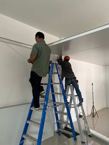 งานกั้นห้อง งานต่อเติม ห้องเก็บอุณหภูมิ ขนาด 4.00x8.00 เมตร