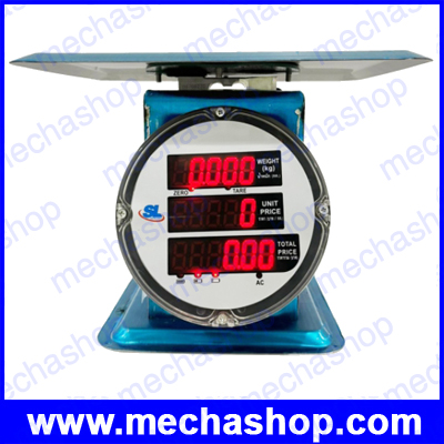 เครื่องชั่งดิจิตอล เครื่องชั่งคำนวณราคา 40kg ความละเอียด 0.01kg จานชั่งสเตนเลสขนาด 24x30cm SL รุ่น SL-136 ตัวถังสเตนเลส รูปทรงเครื่องชั่งสปริง (ผ่านการตรวจรับรอง)