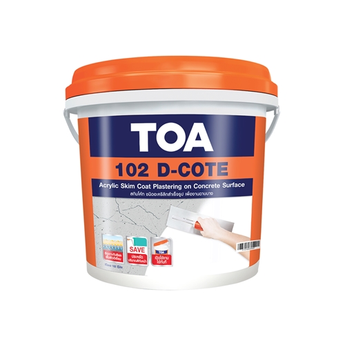 TOA 102 D-COTE อะครีลิค สกิมโค้ท เพื่องานฉาบบาง สีขาว ทีโอเอ