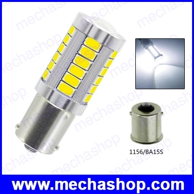 หลอดไฟ LED DC 12V แสงสีขาว 6W ขั้ว BA15S SMD 5630 LED Light Bulb Car Brake Turn Tail Signal Lamp