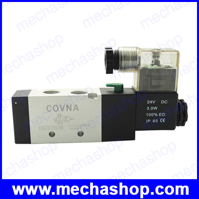 โซลินอยด์วาล์ว วาล์วปิดเปิดลม ยี่ห้อ Covna(ของแท้) 4V210-08 Port G1/4" DC12V, DC24V, AC220V Single Coil Air Pneumatic Solenoid Valve 5/2 Way positions