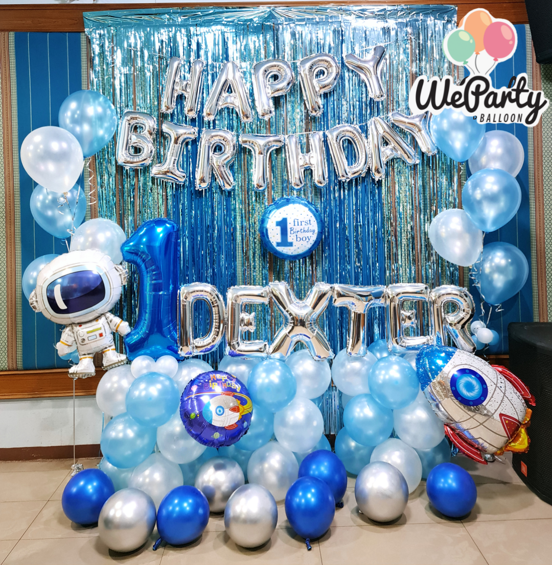 Kids HBD เซ็ตลูกโป่งวันเกิดธีมอวกาศ Galaxy Happy Birthday Set(สนใจสั่งซื้อผ่าน Line: @weparty)