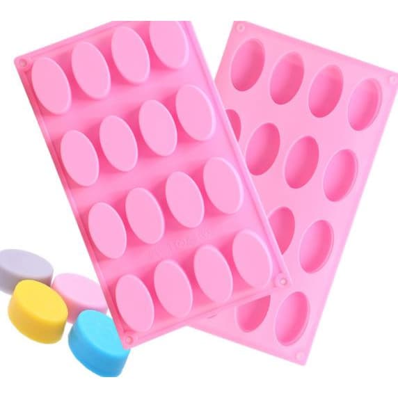 พิมพ์สบู่ ซิลิโครนวงรี 25-30 กรัม 16 ช่อง