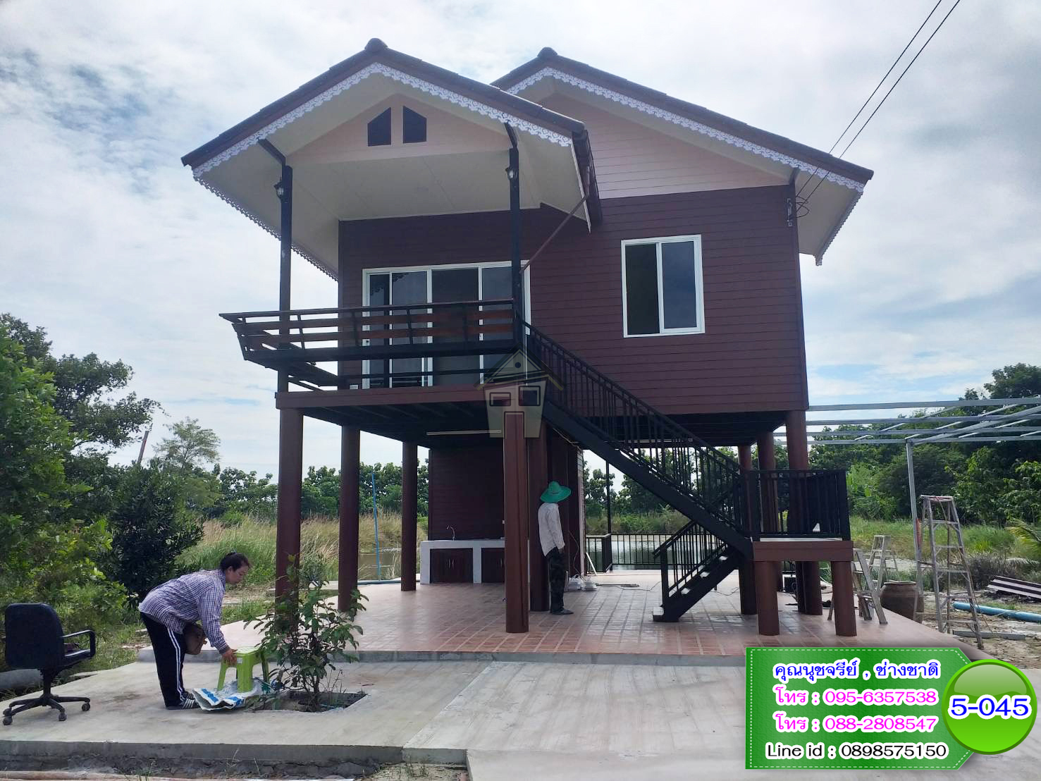 5-045 บ้านน็อคดาวน์ - บ้านหลังใหญ่ - ทรงจั่วมุกซ้อน