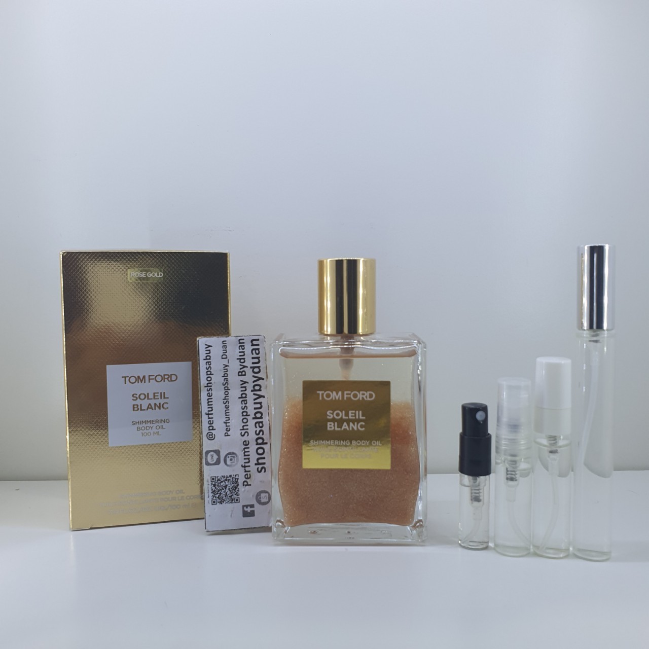 น้ำหอมแท้แบ่งขาย Tom Ford Soleil Blanc Shimmering Body Oil💕Travel Size #แบบทดลอง