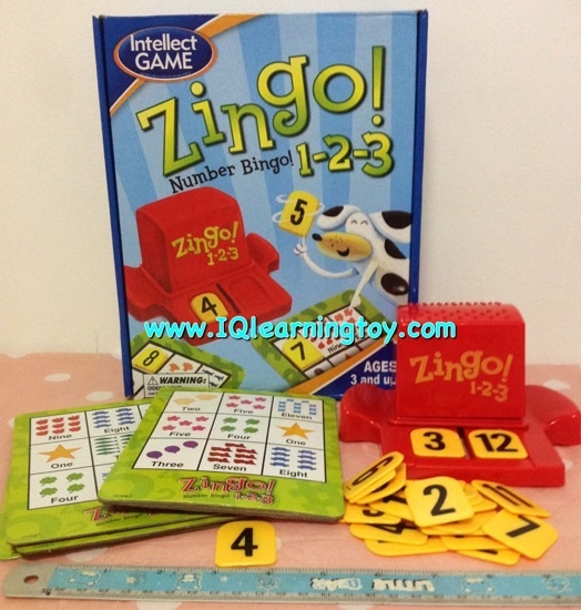 Zingo! 1-2-3 Number Bingo! ฝึกการเรียนรู้และเข้าใจเรื่องจำนวนนับ ฝึกสายตา และความคิดให้ประสานกัน การตั้งสติ และตื่นตัวตลอดเวลา ทำให้เกิดความสนุกสนาน ม