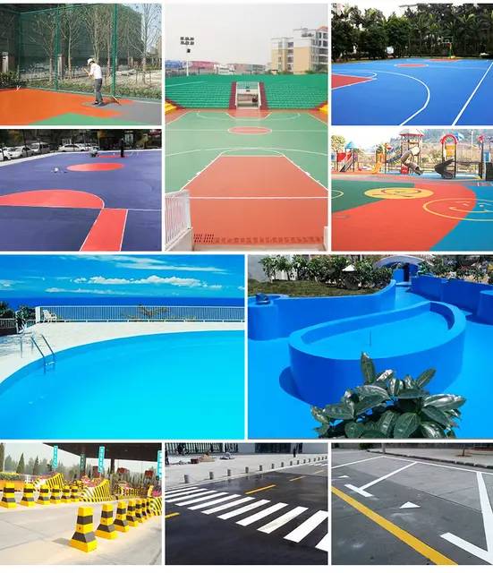 พื้นสนามกีฬา สีโพลียูรีเทน Polyurethane พื้นสนามฟุตซอล ตะกร้อบาสเกตบอล เทนนิส แบดมินตัน เทเบิลเทนนิส หนา7mm ราคา 2,800บาท