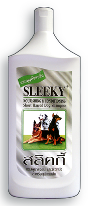 แชมพูสุนัขผสมคอนดิชั่นเนอร์ SLEEKY สูตรบำรุงขนและผิวหนังสำหรับสุนัขขนสั้นทุกสายพันธุ์ ขนาด 1000 ซีซี