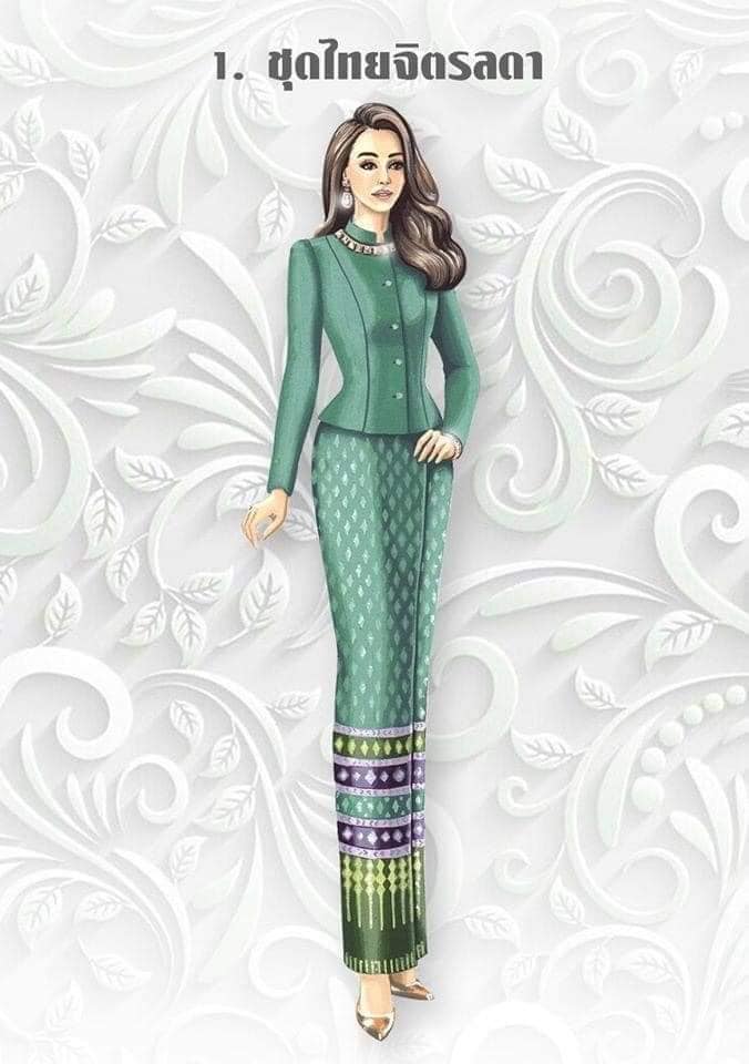 แบบตัดชุด แยกชิ้น เสื้อ+กระโปรง ชุดไทยจิตรลดา ผ้าไหม (ไม่รวมผ้า) รหัส CUT-ST002