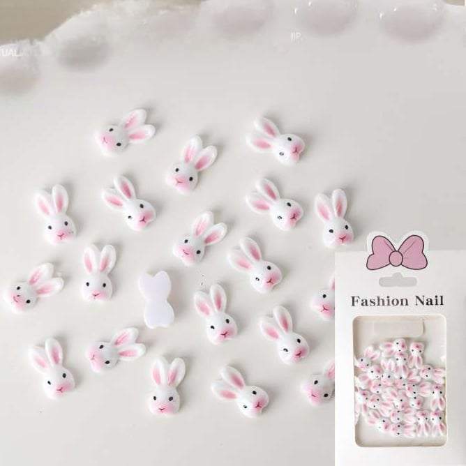 อะไหล่ติดเล็บ เครื่องประดับตกแต่งเล็บ รูปกระต่ายน้อย 20ชิ้น/แพ็ก