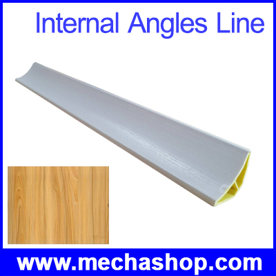 ปิดขอบปิดมุม แยกตามสีไม้ Internal Angles Line Same color As pvc wall panel Size: W30mm * H30mm * 3000MM