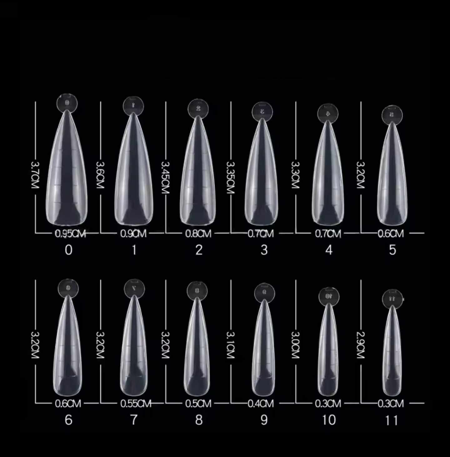 เล็บแพทเทิร์น Dual Form ฟอร์มต่อเล็บPoly Gel 12ไซส์ รวม120ชิ้น