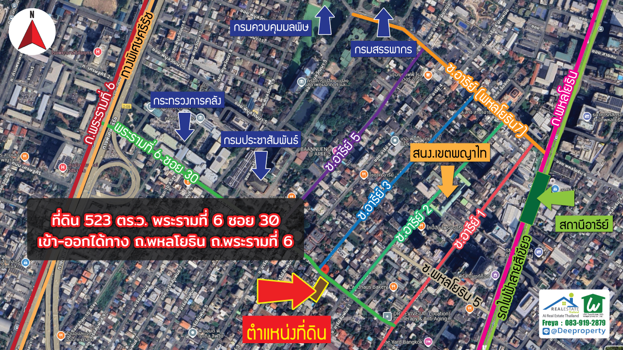 📍 ขายที่ดินอารีย์ 523 ตร.ว. แถมบ้าน พระรามที่ 6 ซอย 30 กทม. ติดถนน 2 ฝั่ง สร้างตึกสูงได้ คุ้มมาก กำไรตั้งแต่ซื้อ ✨