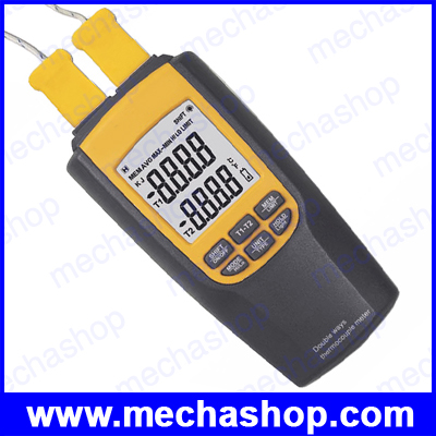 เทอร์โมมิเตอร์ เครื่องวัดอุณหภูมิ มิเตอร์วัดอุณหภูมิ Thermometer K or J Type Thermocouple with 2 Probes Temp VA8060