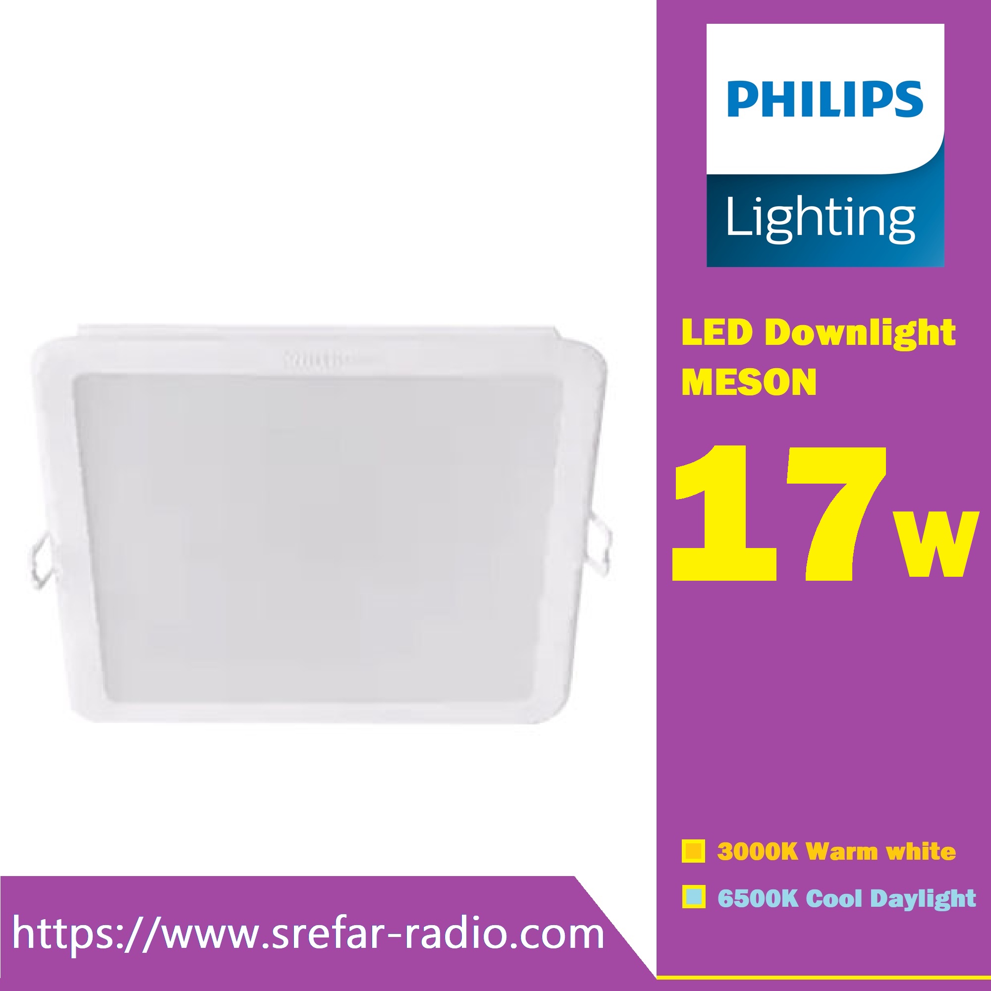 PHILIPS LED Downlight MESON SQ 17W