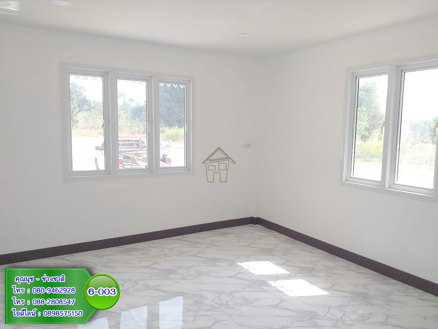 6-003 บ้านน็อคดาวน์ทรงปั้นหยาผสมมะนิลา