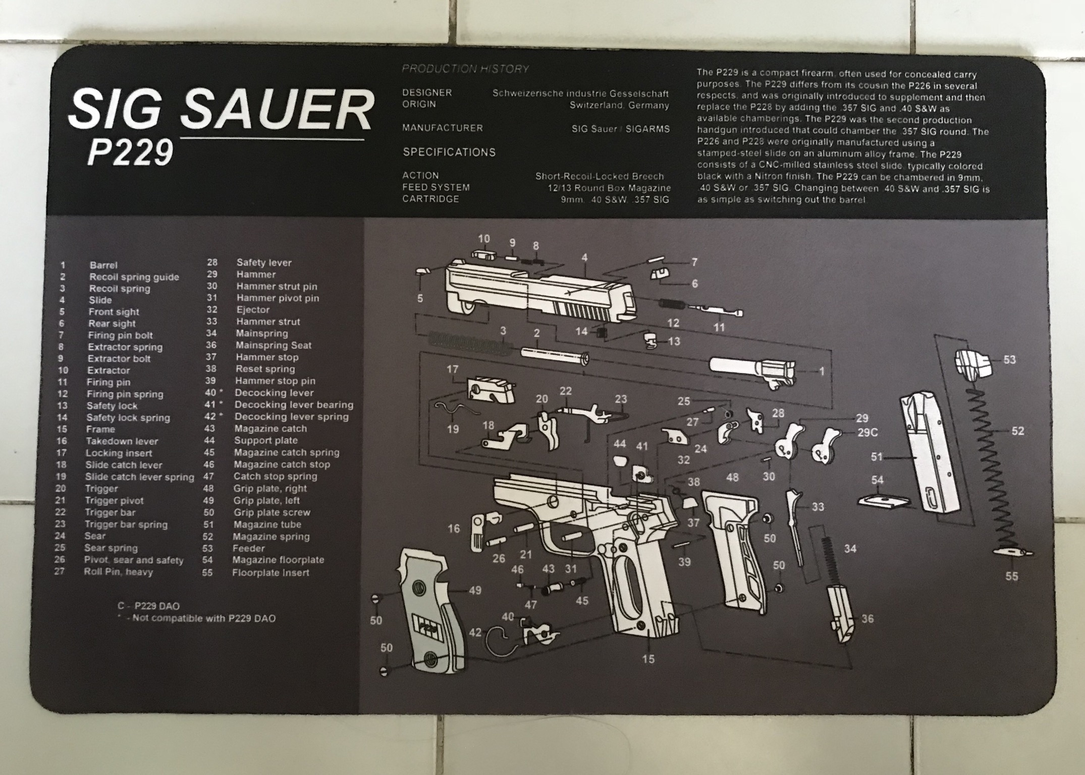 แผ่นรองทำความสะอาดปืนสั้น