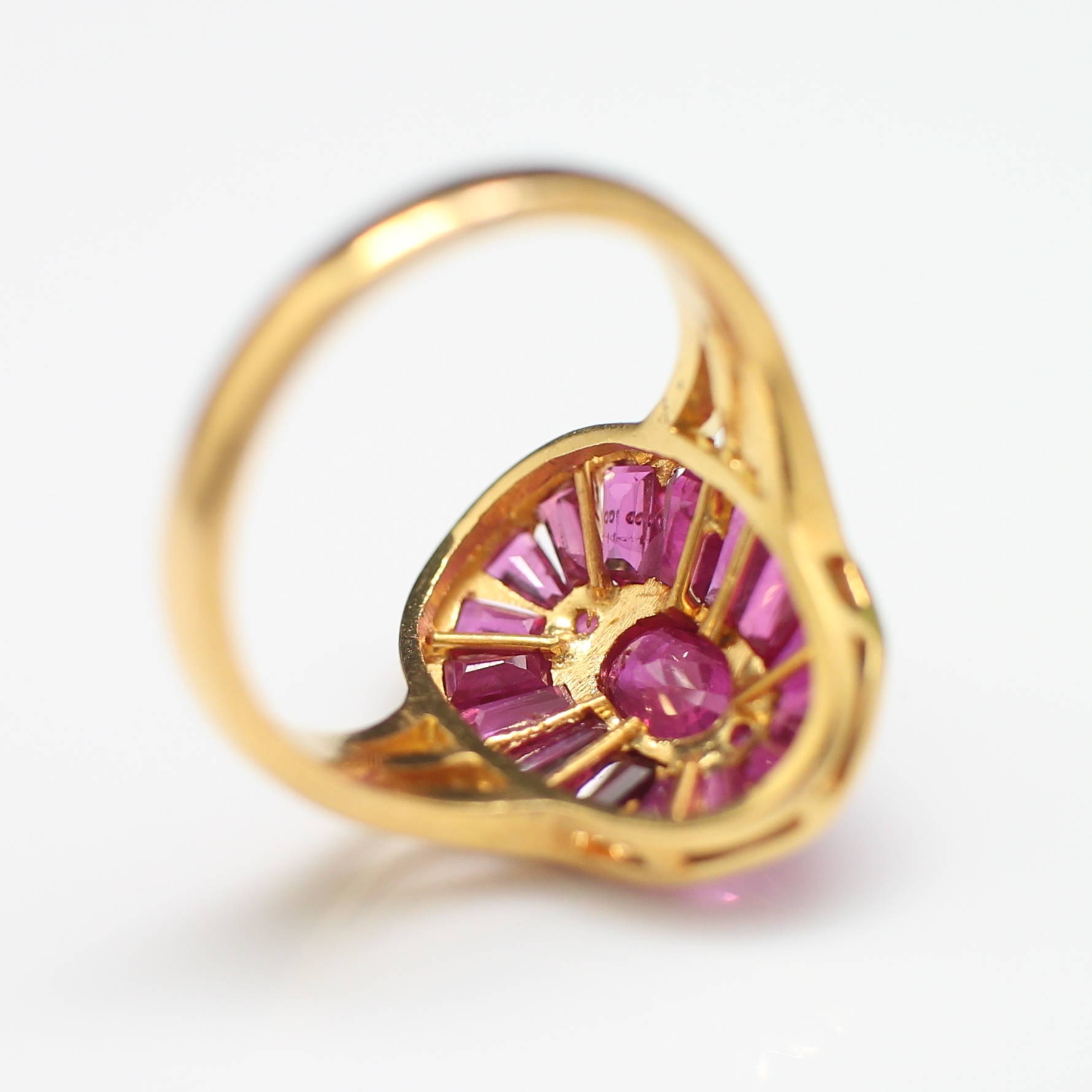 RG250190 แหวนทับทิมเจียรไน ทองแท้ 90% นน.รวม 5.7 กรัม ขนาดแหวน 54