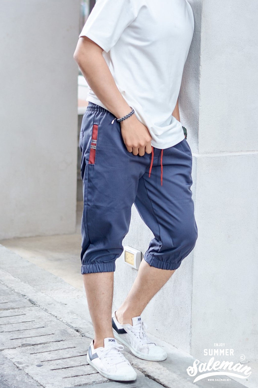 กางเกงขาสามส่วนCOTTON รหัส SS 316 RB สีเทาควัน