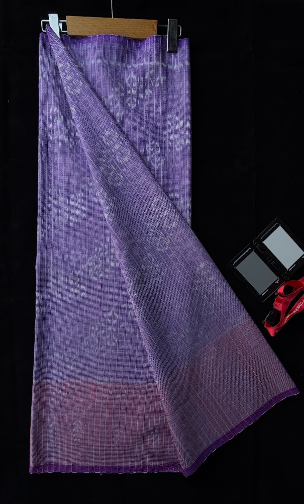 ซิ่น ผ้าไหมมัดหมี่ ผ้ากาบบัว 3ตะกอ ขนาด 1x2 เมตร สีม่วงเทา รหัส PCS-NY-11226826