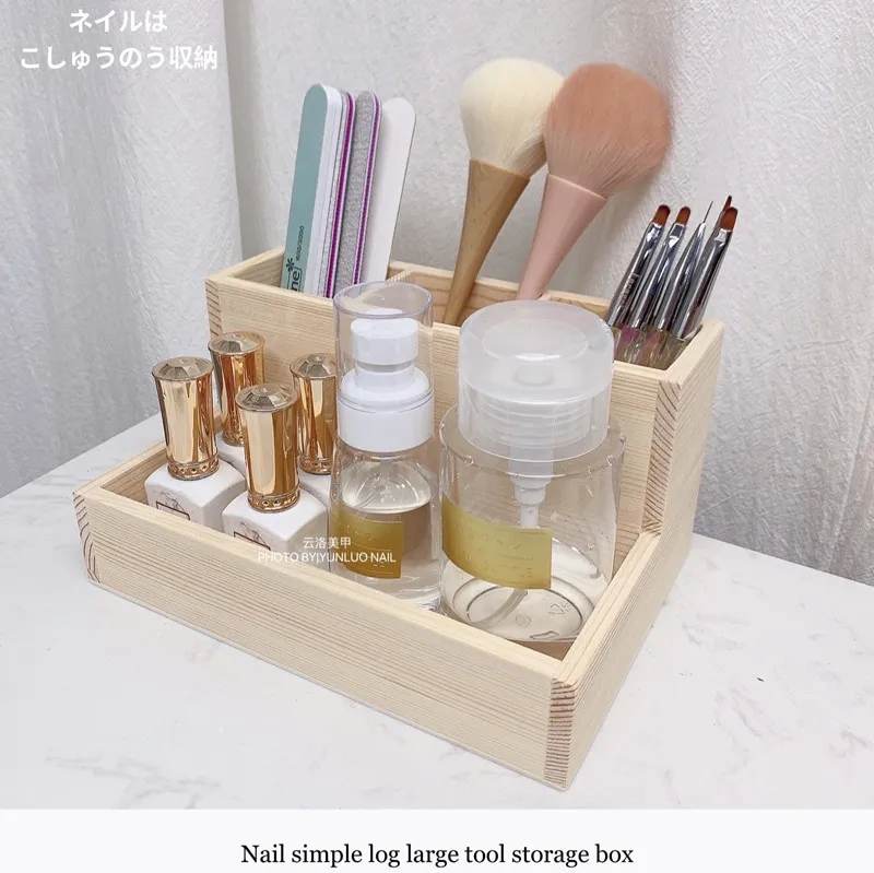 กล่องไม้เก็บอุปกรณ์ เก็บเครื่องสำอาง เก็บอุปกรณ์ทำเล็บ จัดระเบียบของ