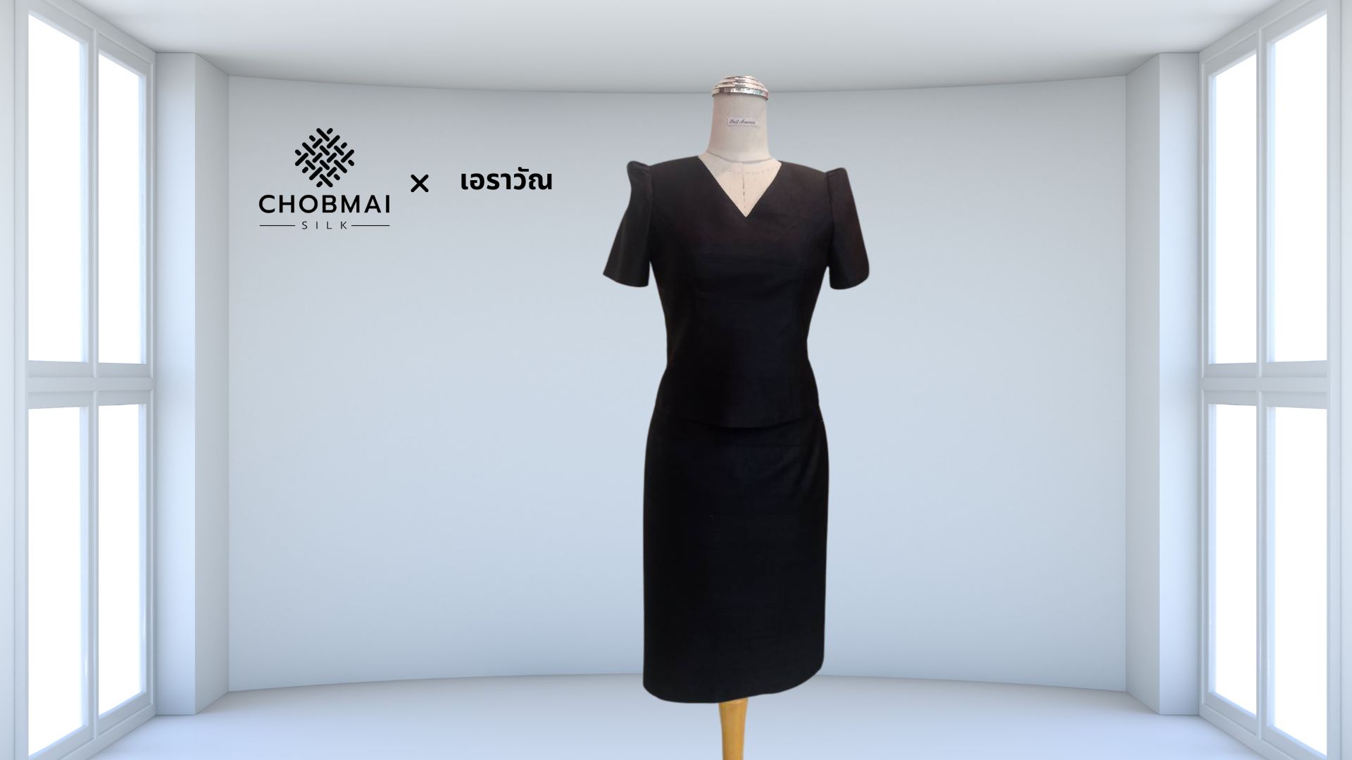 แบบตัดชุด แยกชิ้น เสื้อ+กระโปรง ผ้าไหม (ไม่รวมผ้า) chobmai x ARW รหัส CUT-ARW0213693