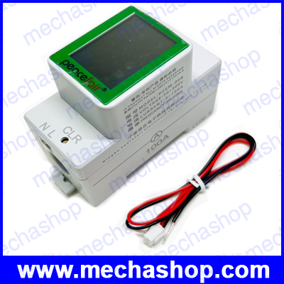 มิเตอร์วัดพลังงานไฟฟ้า แรงดัน กระแส วัตต์ แบบมีCTในตัว วัด V ,A ,W ,kwh Din Rail AC Monitor 4 IN 1 50V-300V 100A PZEM-008