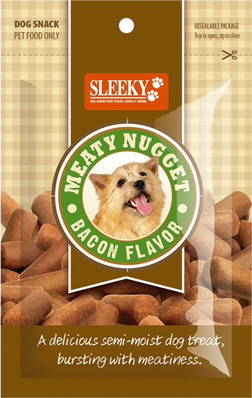 ขนมสุนัข SLEEKY มีทตี้นักเกต รสเบคอน - ขนมหมาทุกสายพันธุ์