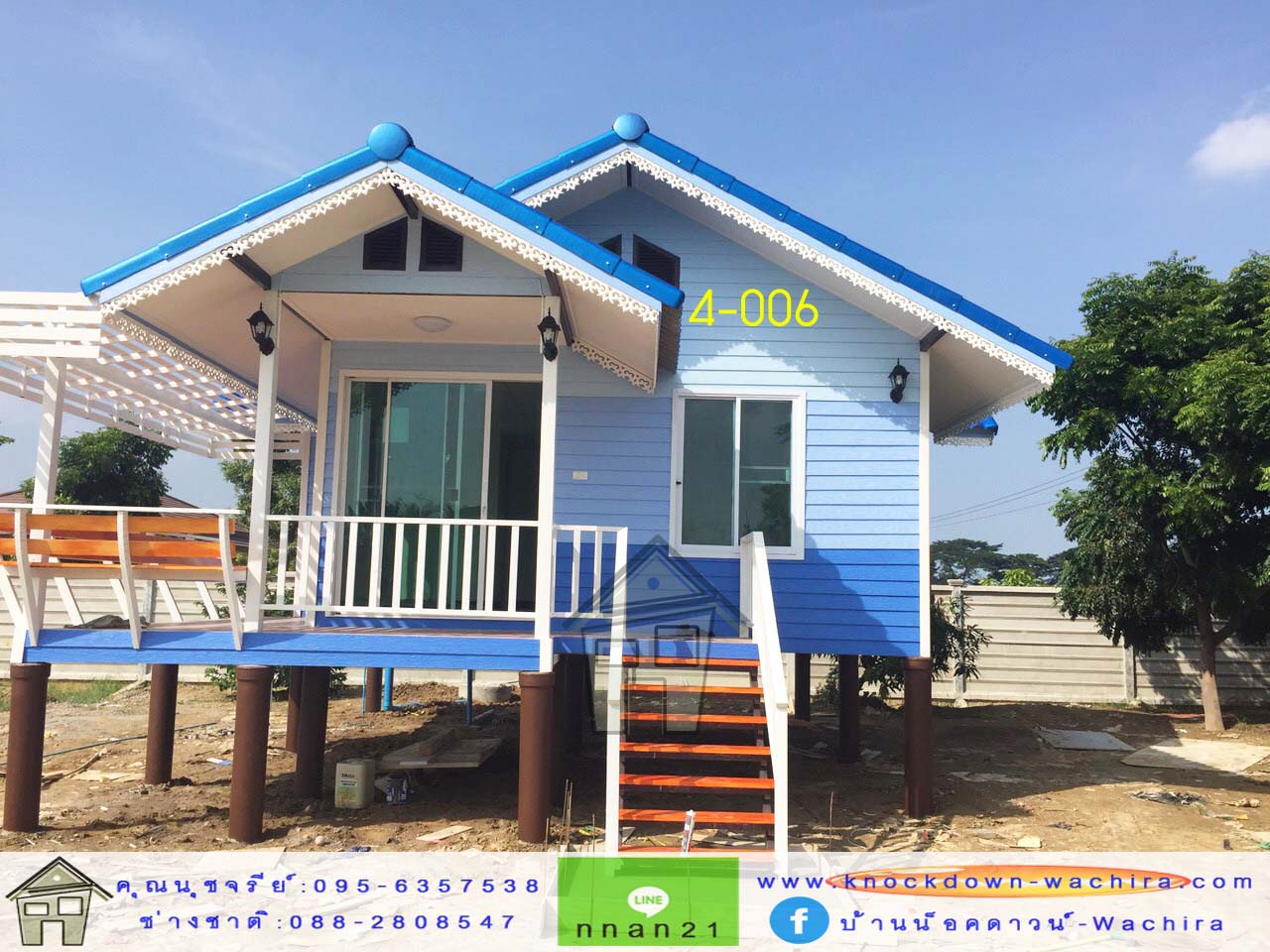 4-006 บ้านน็อคดาวน์ - ทรงจั่วมุกซ้อน