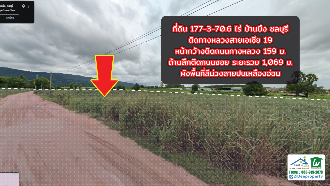 📌 ขายที่ดิน EEC ที่ดินผังม่วง ติดถนนใหญ่! 177 ไร่ ใกล้นิคม WHA ESIE2 ติดทางหลวงเอเชีย 19 ราคาถูก!🔥