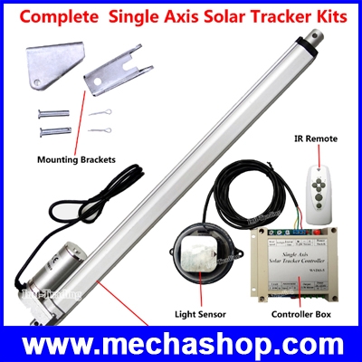 ชุดปรับมุมเอียงตามแสงอาทิตย์ 12V Solar Tracker Kits -450mm 18'' 4mm/s Linear Actuator +Electric Controller +Light Sensor +IR Remote (สินค้า Pre-Order)