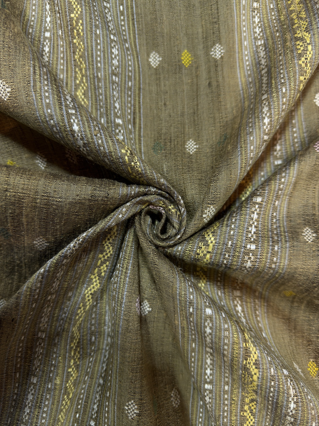 ซิ่นขิดไหม ต่อหัว ต่อเชิง ขนาด1x2เมตร สีเขียวทอง รหัส R4F-155-1246811