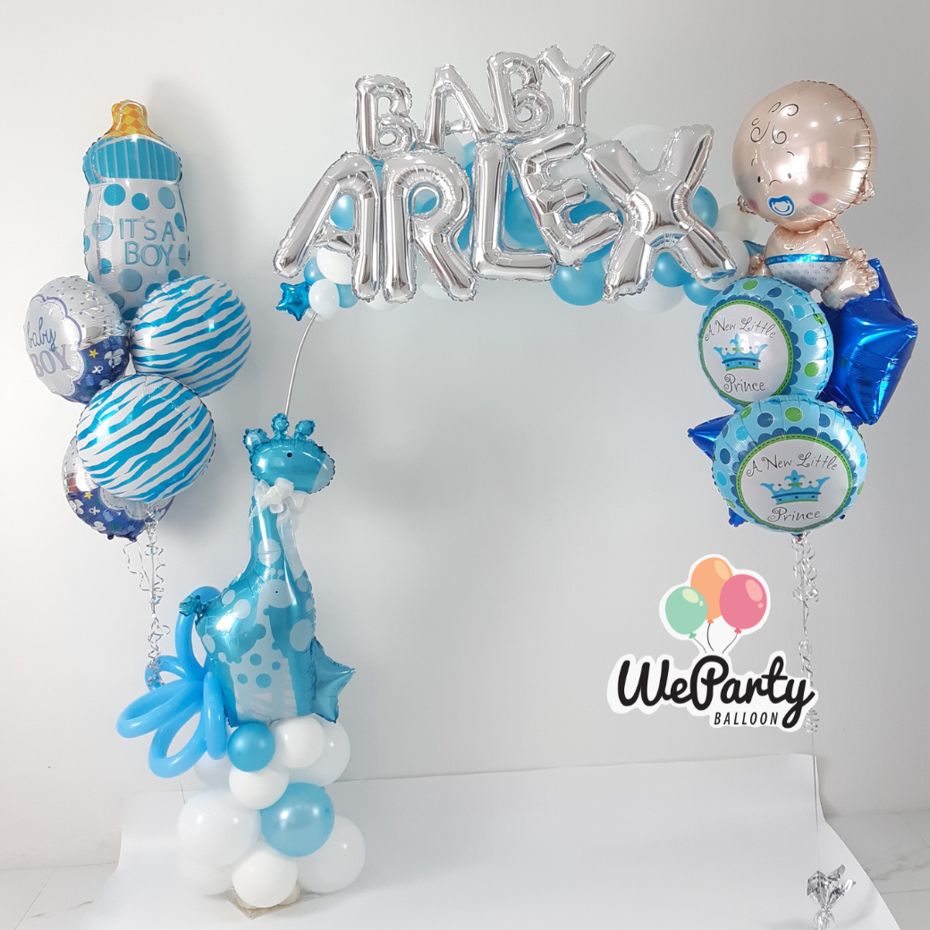 ลูกโป่งต้อนรับเด็กแรกเกิด Welcome Baby Boy (Standing 1 pc & Heium 10 pcs)(สนใจสั่งซื้อผ่าน Line: @weparty)