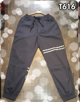 กางเกง jogger JG T616 เทาควันแถบขาว
