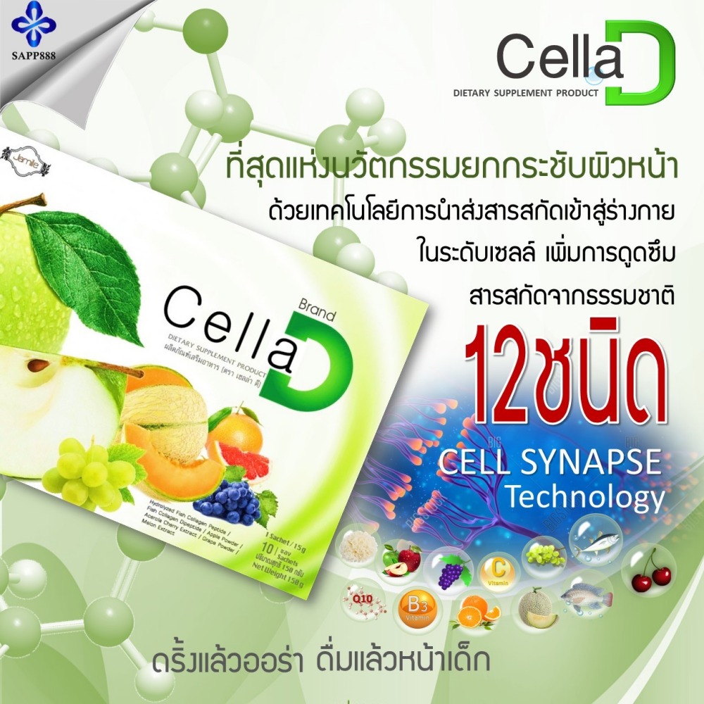 เซลล่าดี CellaD นวัตกรรม CellSynapse ดื่มแล้วหน้าเด็ก ผิวออร่า
