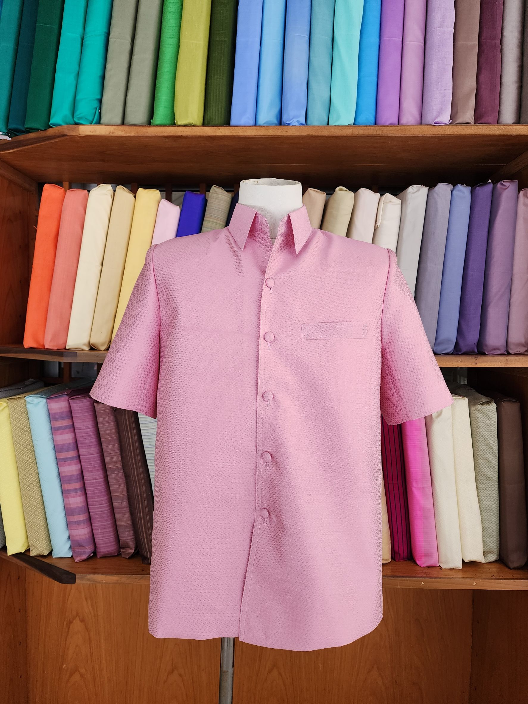 สั่งตัด(ไม่รวมผ้า) เสื้อสูทซาฟารี คอปก แขนสั้น เลือกตาม Size