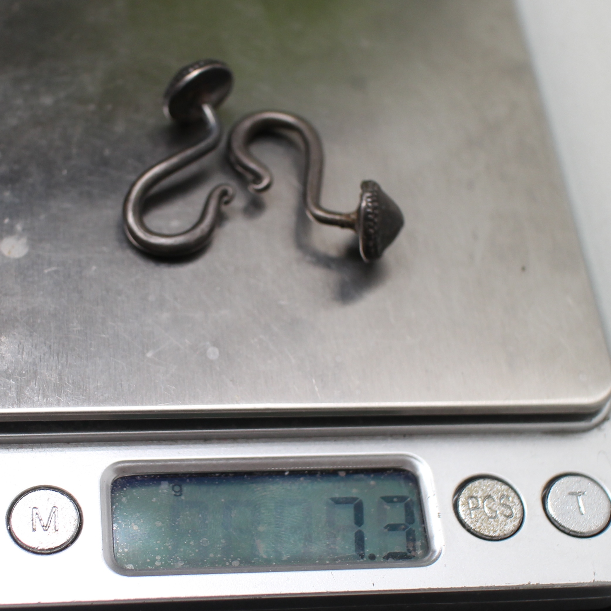 SI0066 ต่างหูเงินโบราณ เงินแท้ 92.5 % นน. 7.3 กรัม