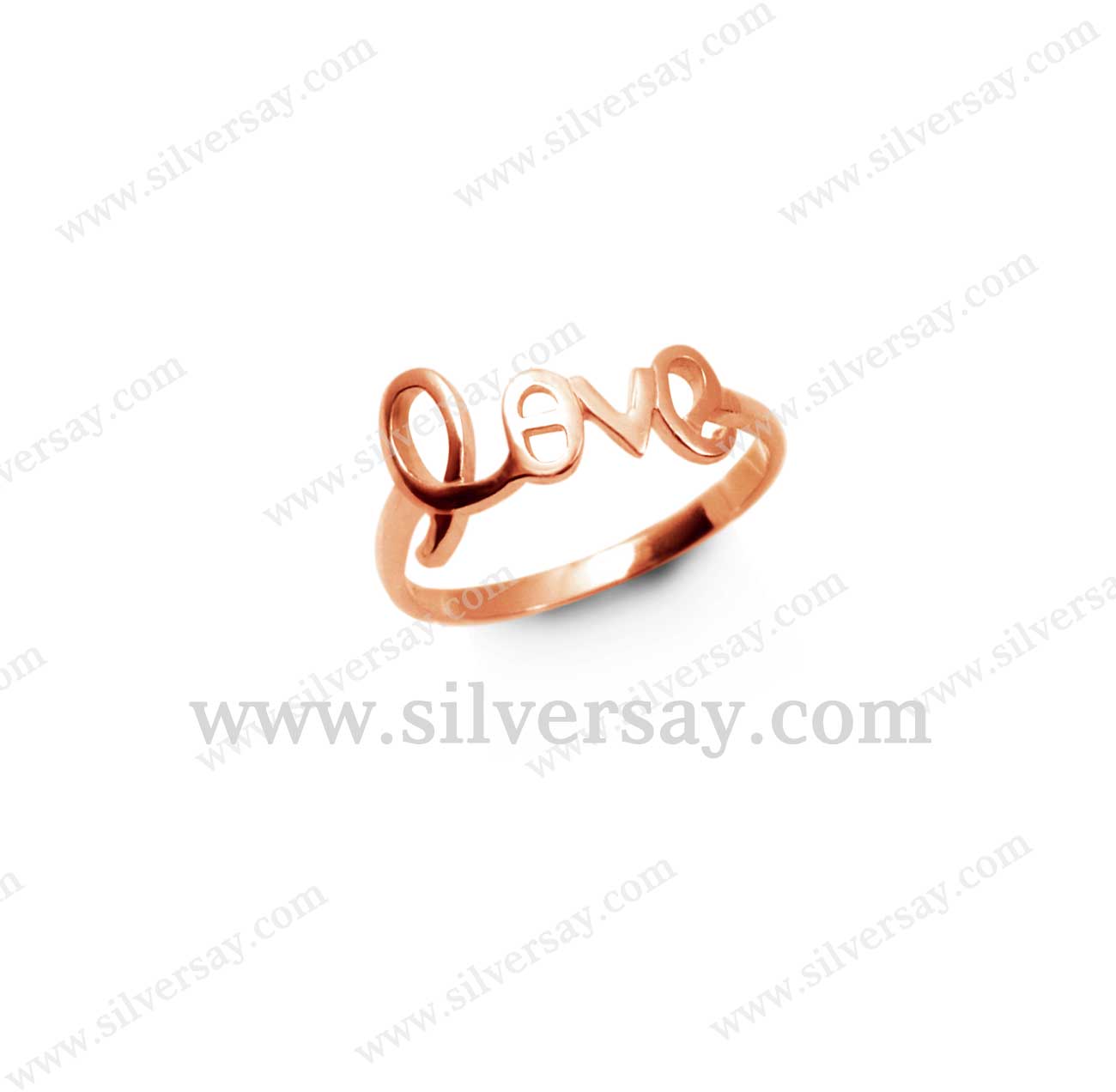 แหวน love สีทองชมพูโรสโกลด์