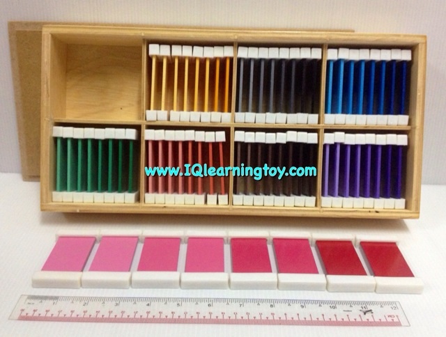 มอนเตสซอรี่ - กล่องสี(กล่องที่ 3) 32 คู่สี Montessori Colour Box กล่องซึ่งบรรจุแถบสีไว้ 64 ชิ้น เพื่อพัฒนาประสาทรับรู้ในการมองเห็นสี 3+ ส่งฟรี