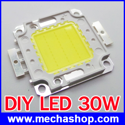 ชิป DIY LED 30W White LED for High Power LED Light lamp Taiwan Genesis 30x30mil 900mA, 6000-6500K, 2400-2700lm, 32-34V แสงสีขาว