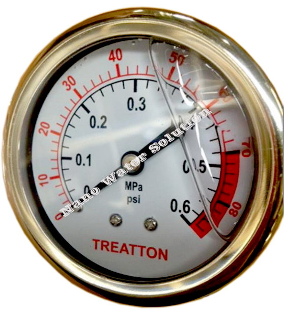 Pressure Gauge Treatton 0-80 PSI (ยึดหลัง)