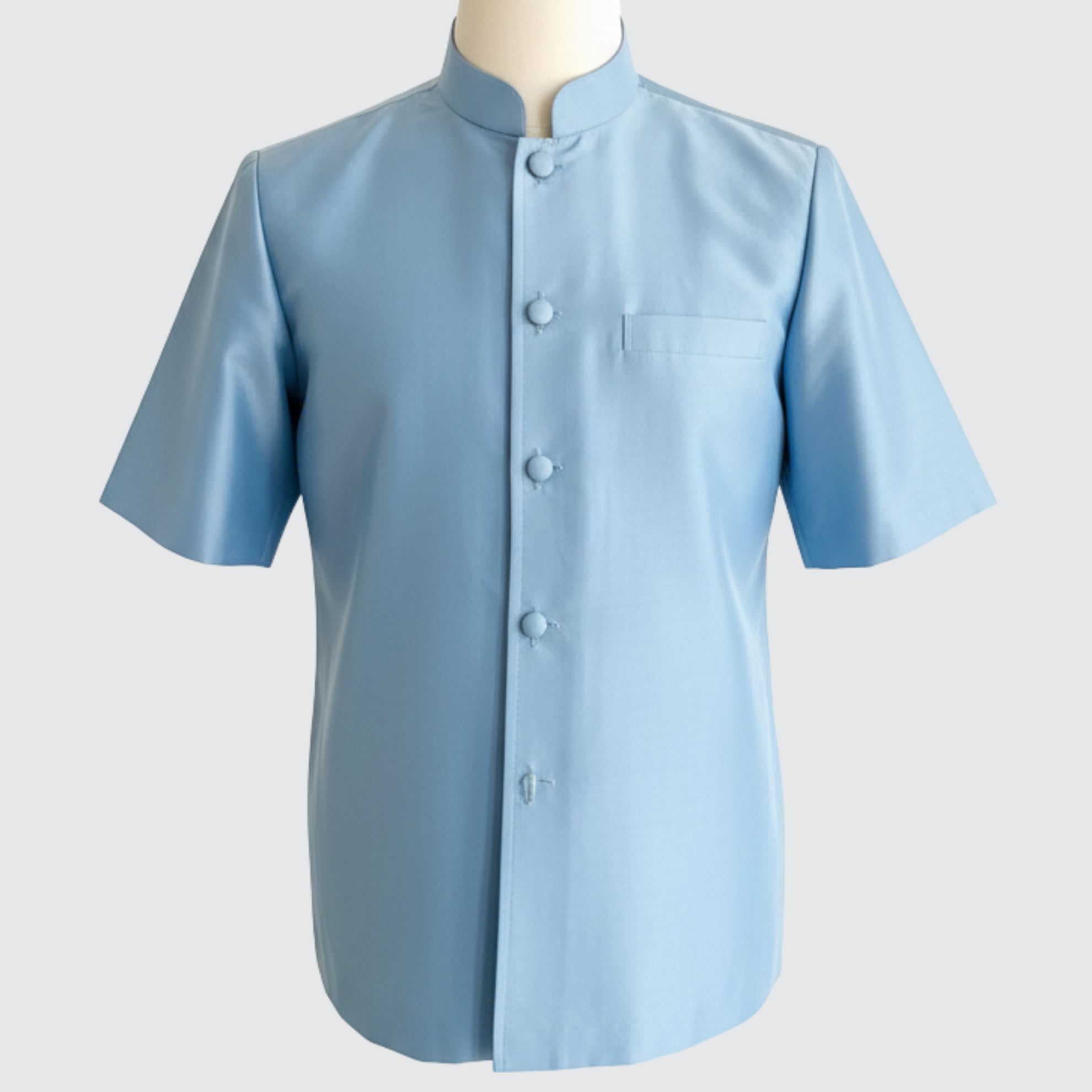 เสื้อสูทพระราชทาน แขนสั้น ไหมสีพื้นเนื้อเรียบ | ตัดเย็บตามรูปร่าง | เลือกสีผ้า ส่งไซส์ได้