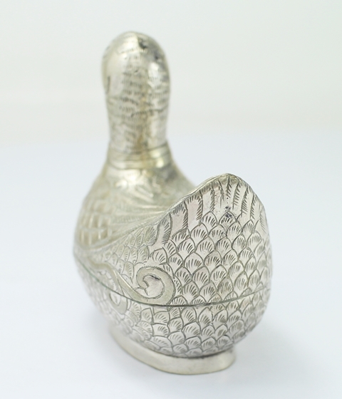 SI0082 ตลับเป็ดคู่ 2 ตัว เงินแท้ 92.5% นน. รวม 86.8 กรัม งานสวยสภาพดีค่ะ