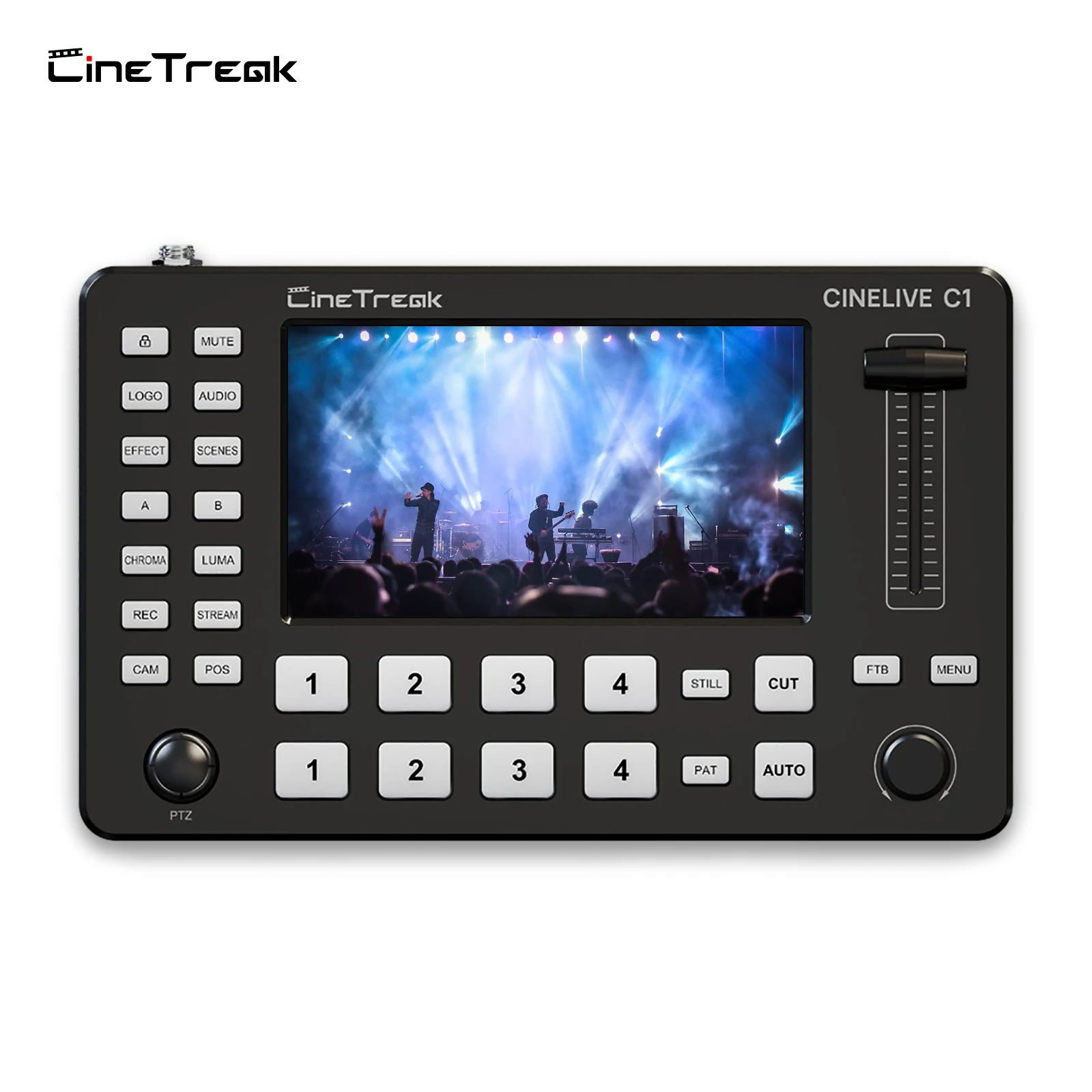 ออกใบกำกับได้ CINETREAK CINELIVE C1 5 "FHD หน้าจอ LCD 4-CH HDMI Video Mixer Switcher พร้อม Chroma Key การบันทึก PTZ สำหรับ Live สตรีม
