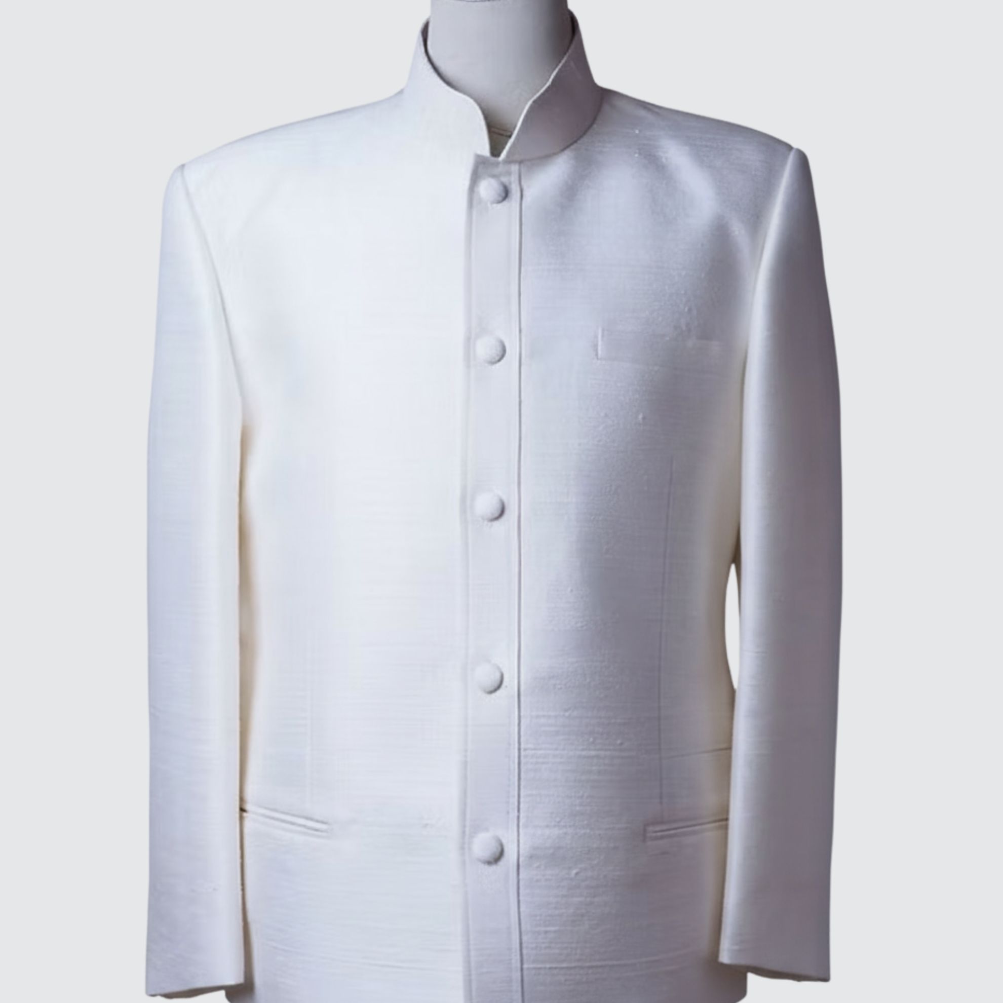 เสื้อสูทพระราชทาน แขนยาว ไหมสีพื้นเนื้อหยาบหนา | ตัดเย็บตามรูปร่าง | เลือกสีผ้า ส่งไซส์ได้