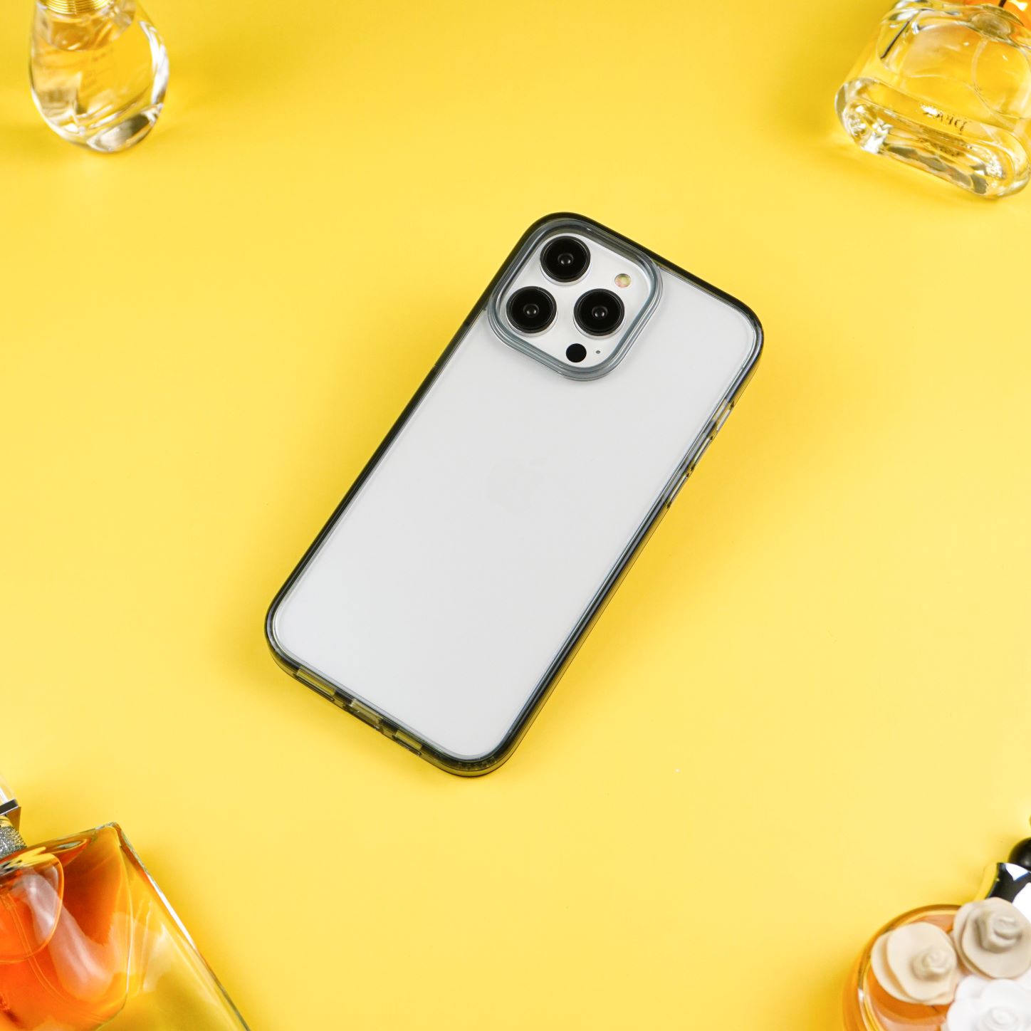 เคสโทรศัพท์ iPhone เคสใส ขอบดำ กันกระแทก เลนส์กล้องยกสูง สำหรับ14ProMax