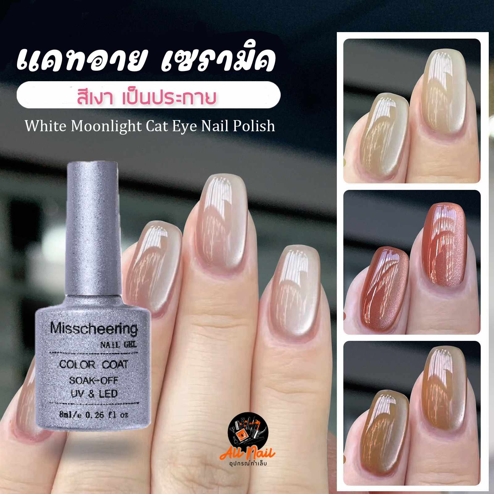 สีแคทอายเซรามิค แคทอายมูนไลท์ สีเจลมาใหม่2024 ขนาด8ml
